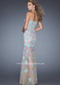 Picture of: Long Prom Gown with Sheer Layered Tulle Skirt in Print, Style: 20459, Back Picture