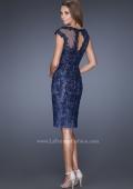 Picture of: Two Tones Lace Evening Dress with Lace Trim in Blue, Style: 20465, Detail Picture 2