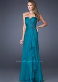 Picture of: Sweetheart Evening Gown with Gathered Bodice and Lace in Blue, Style: 20479, Main Picture