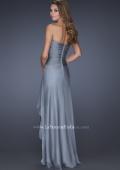 Picture of: Sweetheart Evening Gown with Gathered Bodice and Lace in Silver, Style: 20479, Back Picture