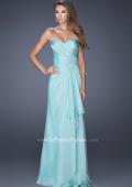 Picture of: Sweetheart Evening Gown with Gathered Bodice and Lace in Blue, Style: 20479, Detail Picture 3