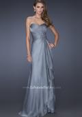Picture of: Sweetheart Evening Gown with Gathered Bodice and Lace in Silver, Style: 20479, Detail Picture 4