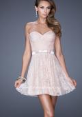 Picture of: Short Dress with Gathered Bodice and Sweetheart Neck in Pink, Style: 20531, Main Picture