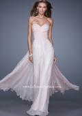 Picture of: Long Chiffon Prom Dress with Beaded Lace Appliques in Pink, Style: 20535, Main Picture
