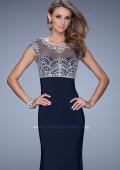 Picture of: Elegant Prom Dress with Intricately Beaded Bodice in Blue, Style: 20537, Detail Picture 1