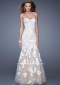Picture of: Mermaid Prom Dress with Embroidered Leaf Applique in White, Style: 20553, Main Picture