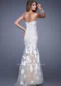 Picture of: Mermaid Prom Dress with Embroidered Leaf Applique in White, Style: 20553, Back Picture