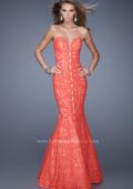 Picture of: Lace Mermaid Gown with Scalloped Lace Trim in Orange, Style: 20570, Main Picture