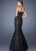 Picture of: Lace Mermaid Gown with Scalloped Lace Trim in Black, Style: 20570, Back Picture