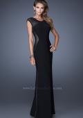 Picture of: Long Evening Dress with Cap Sleeves and Open Back in Black, Style: 20579, Main Picture