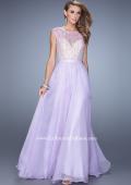 Picture of: Chiffon Prom Dress with Pearls and Rhinestones in Purple, Style: 20602, Detail Picture 1