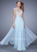 Picture of: Chiffon Prom Dress with Pearls and Rhinestones in Blue, Style: 20602, Detail Picture 2