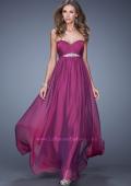 Picture of: Empire Waist Prom Gown with Gathered Bodice and Beads in Purple, Style: 20625, Main Picture