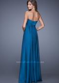 Picture of: Empire Waist Prom Gown with Gathered Bodice and Beads in Blue, Style: 20625, Back Picture
