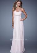 Picture of: Empire Waist Prom Gown with Gathered Bodice and Beads in Pink, Style: 20625, Detail Picture 3