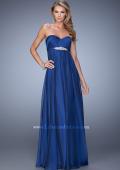 Picture of: Empire Waist Prom Gown with Gathered Bodice and Beads in Blue, Style: 20625, Detail Picture 4