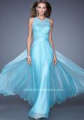 Picture of: Halter Jeweled Lace Chiffon Long Prom Dress in Blue, Style: 20638, Main Picture