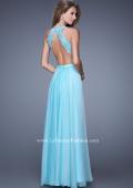 Picture of: Halter Jeweled Lace Chiffon Long Prom Dress in Blue, Style: 20638, Back Picture