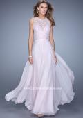 Picture of: Halter Jeweled Lace Chiffon Long Prom Dress in Pink, Style: 20638, Detail Picture 3