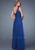 Picture of: Long One Shoulder Prom Gown with Criss Cross Bodice in Blue, Style: 20639, Back Picture