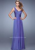 Picture of: Long One Shoulder Prom Gown with Criss Cross Bodice in Purple, Style: 20639, Detail Picture 4