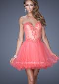 Picture of: Strapless Sweetheart Tulle Prom Dress with Lace Bodice in Pink, Style: 20656, Main Picture