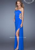Picture of: Embellished Long Lace Prom Gown with Cut Outs in Blue, Style: 20660, Main Picture