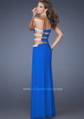 Picture of: Embellished Long Lace Prom Gown with Cut Outs in Blue, Style: 20660, Back Picture