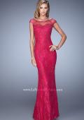 Picture of: Embellished Lace Evening Dress with Cap Sleeves in Pink, Style: 20673, Main Picture