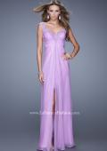 Picture of: Embellished Chiffon Gown with Beaded Lace Straps in Purple, Style: 20694, Main Picture