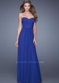 Picture of: Strapless Net Jersey Prom Dress with Beaded Belt in Blue, Style: 20698, Main Picture