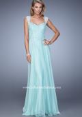 Picture of: Beaded Lace Sweetheart Prom Dress with Sheer Straps in Blue in Blue, Style: 20701, Detail Picture 8