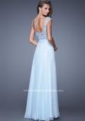 Picture of: Beaded Lace Sweetheart Prom Dress with Sheer Straps in Blue, Style: 20701, Back Picture