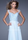 Picture of: Beaded Lace Sweetheart Prom Dress with Sheer Straps in Blue, Style: 20701, Detail Picture 1