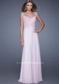 Picture of: Beaded Lace Sweetheart Prom Dress with Sheer Straps in Pink, Style: 20701, Detail Picture 3