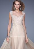 Picture of: Beaded Lace Sweetheart Prom Dress with Sheer Straps in Nude, Style: 20701, Detail Picture 5