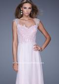 Picture of: Beaded Lace Sweetheart Prom Dress with Sheer Straps in Pink, Style: 20701, Detail Picture 6