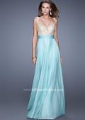Picture of: Long Chiffon Prom Gown with Sweetheart Neckline in Aqua, Style: 20709, Detail Picture 1