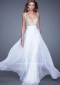 Picture of: Long Chiffon Prom Gown with Sweetheart Neckline in White, Style: 20709, Detail Picture 5