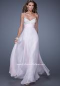 Picture of: Spaghetti Strap Rhinestone and Pearl Prom Dress in Pink, Style: 20717, Main Picture