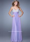 Picture of: Spaghetti Strap Rhinestone and Pearl Prom Dress in Lavender, Style: 20717, Detail Picture 2