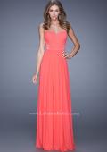 Picture of: Strapless Jersey Prom Dress with Criss Cross Gathers in Orange, Style: 20718, Detail Picture 1
