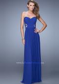 Picture of: Strapless Jersey Prom Dress with Criss Cross Gathers in Navy, Style: 20718, Detail Picture 3