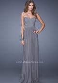 Picture of: Strapless Jersey Prom Dress with Criss Cross Gathers in Gray, Style: 20718, Detail Picture 4