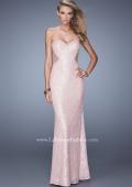 Picture of: Beaded Lace Gown with Illusion Net Detailing in Pink, Style: 20720, Detail Picture 1