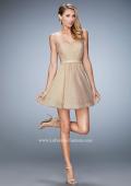 Picture of: Strapless Chiffon Short Dress with Gathered Waist in Nude, Style: 20721, Main Picture