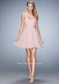 Picture of: Strapless Chiffon Short Dress with Gathered Waist in Pink, Style: 20721, Detail Picture 1