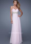 Picture of: Sheer Pearl Encrusted Strapless Dress with Embroidery in Pink, Style: 20727, Main Picture