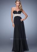 Picture of: Sheer Pearl Encrusted Strapless Dress with Embroidery in Black, Style: 20727, Detail Picture 1