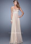 Picture of: Sheer Pearl Encrusted Strapless Dress with Embroidery in Nude, Style: 20727, Detail Picture 3